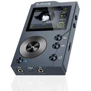 Surfans F20 - MP3 Player mit Bluetooth5.2, DSD DAC, Verlustfreier Hochauflösender Digitaler Ton, Tragbarer Audioplayer mit 64GB Speicherkarte, Speicher auf bis zu 256GB Erweiterbar