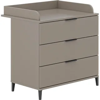 Home Affaire »ARI, 3 Schubladen«, inklusive Wickelaufsatz, Schubladen mit Soft-Close-Funktion 88 cm, grau