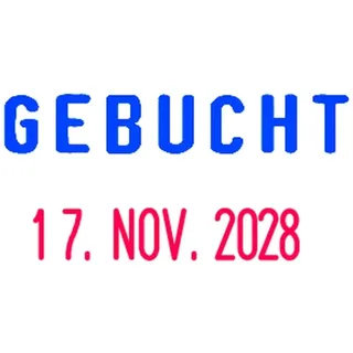 Trodat Datumstempel mit Text "Gebucht"