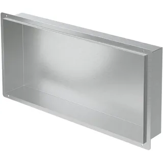 luxebath Wandnische aus Edelstahl, 60x30x10 cm, Silber, Duschnische, Einbauregal, Flexibler Einbau, Befliesbare Nische für Badutensilien,