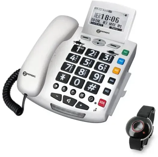 Geemarc Telecom Serenities Analoges/DECT-Telefon Anrufer-Identifikation Weiß