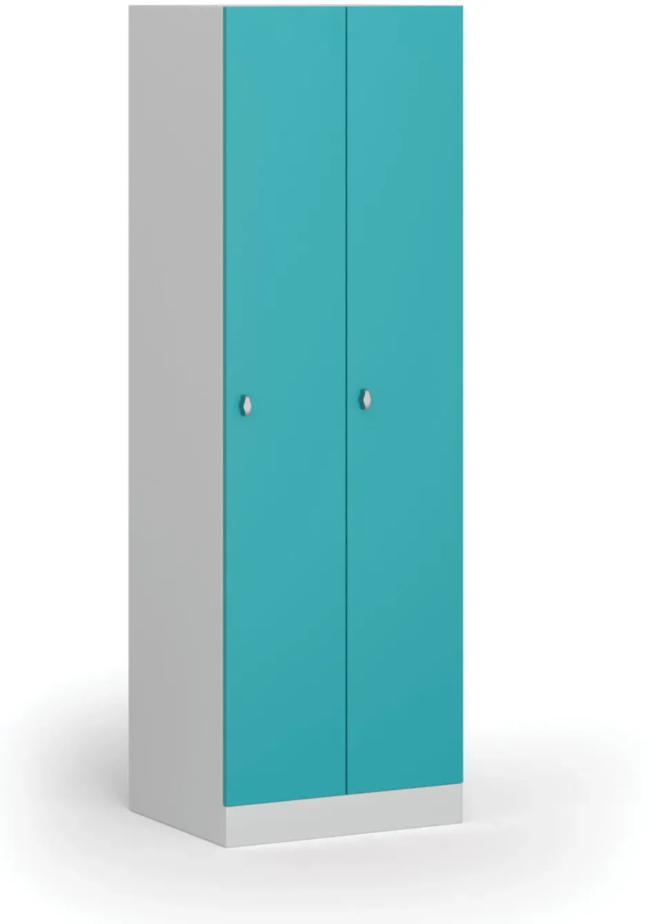 Metallspind S1, 2 Abteile, 1850 x 600 x 500 mm, zerlegt, Drehverschluss, grüne Tür