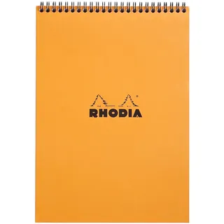 Rhodia 18500C Note Pad mit Doppelspirale, DIN A4, 80 g, 21 x 29.7 cm, 80 Blatt, orange