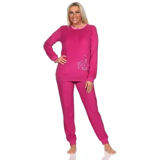 normann Frottee langarm Schlafanzug Homewear Pyjama in pink