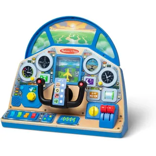 Melissa & Doug 32300 Jet Pilot Interactive Dashboard Interaktives Armaturenbrett für Jetpiloten Holzspielzeug für Jungen und Mädchen ab 3 Jahren, Mehrfarbig/Meereswellen (Ocean Tides), Kids