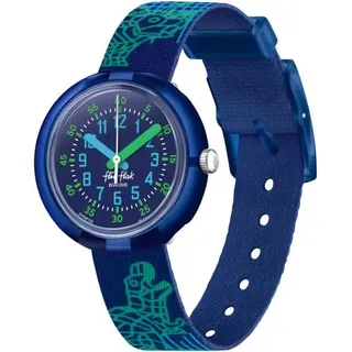 Flik Flak Cyberozaurus 32 mm Kunststoffgehäuse Blau Silikonarmband Blau