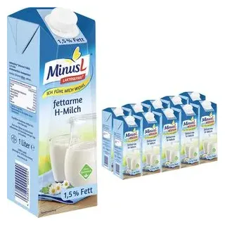 MinusL® fettarme H-Milch laktosefreie Milch 1,5 % 10x 1,0 l