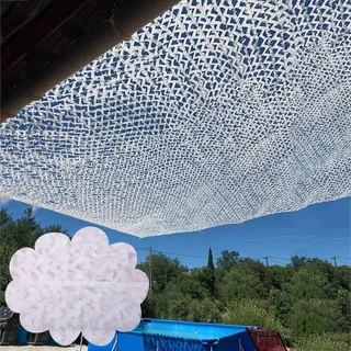 KGUDYS Weißes Tarnnetz, verstärktes Tarnnetz, sonnensegel, Tarnzelt, verwendbar für Blumen und Grünpflanzen, Autobeschattung, Partydekoration, 1.5 x 2 m, 4 x 6 m, 8 x 9 m,White-1.5x4m(4.9x13.1ft)