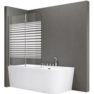 SoGood doporro Duschwand für Badewanne Badewannenaufsatz Duschabtrennung 6mm ESG-Sicherheitsglas inkl. NANO-Beschichtung