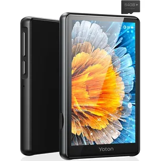 Yoton MP3-Player mit Bluetooth 5.0, 4-Zoll Full-Touchscreen MP4-Player mit Lautsprechern, HiFi verlustfreier Sound, E-Books, FM-Radio, Notizblock, inkl. Kopfhörer und 64 GB TF-Karte