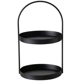 Boltze Etagere JOKO, H 44 cm - Schwarz - Eisen - pulverbeschichtet - 2 Etagen