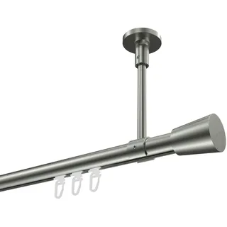 Interdeco GARDINENSTANGE INNENLAUF Sonette Sitra 480 cm (geteilt in 3 x 160 cm), 1-läufig, 20 mm Ø Edelstahl-Optik
