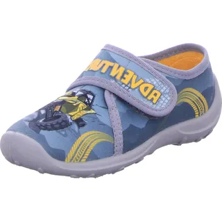 Fischer Markenschuh Fischer Jungs Klett Hausschuh grau gelb 28 - 28