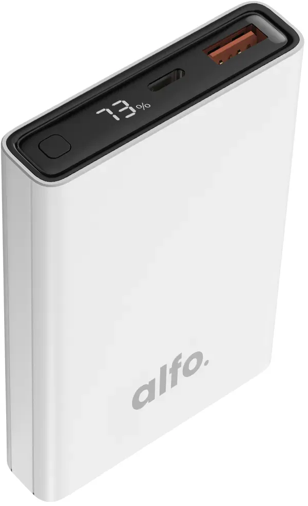 Powerbank mini 10.000mAh weiß, Power Delivery, LCD-Display