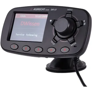 Albrecht DR 57 Adapter zum Aufrüsten von Auto-Radios, 27257, FM-Transmitter für DAB+ Sender und Bluetooth-Verbindung vom Smartphone zum UKW-Radio, schwarz