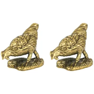 PRETYZOOM 2 Stück Messingornament Zum Basteln Hahnform Robustes Messingdekor Für - Und Gartendekorationen