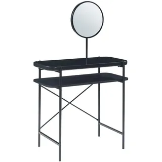 [en.casa] Schminktisch Hjelmeland mit Spiegel 129x80x44 cm Schwarz