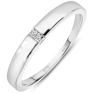 Miore Verlobungsring SA976R - Damen 9 Karat 375 Weißgold mit 0.02 Karat Diamanten, Ringabmessungen Breite 3 mm Höhe 2 mm silberfarben 48