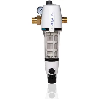 Aqmos Rückspülfilter mit Druckminderer & Manometer Hauswasserfilter