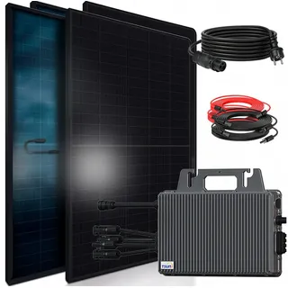 sunniva SUNNIVA® Balkonkraftwerk 1840W/2000W TSUN Wechselrichter, Solaranlage, 4x 460W Glas-Glas Solarmodule, inkl. 5m Kabel, Bluetooth WIFI, Komplettset