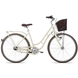 Maxim Cityrad Anno 1902 Wave, 7 Gang Shimano Nexus 7 Rücktritt Schaltwerk, Nabenschaltung Rücktritt, Damenrad Citybike Tiefeinstieg 26 Zoll weiß weiß 45 cm