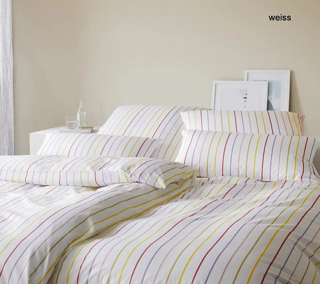 Elegante Mako-Satin Bettwäsche Little - 135x200 cm + 40x80 cm	weiss