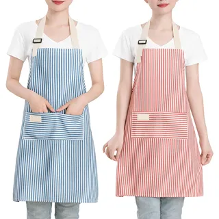 2 Stück Kochschürze Damen,Kinderschürze Mädchen,Küchenschürze mit Tasche,Schürze Kinder,Malschürze Erwachsene,Kittelschürze,Kinderschürzen,Koch Schürzen,Latzschürze,Apron,für Kochen,Backen,Malen