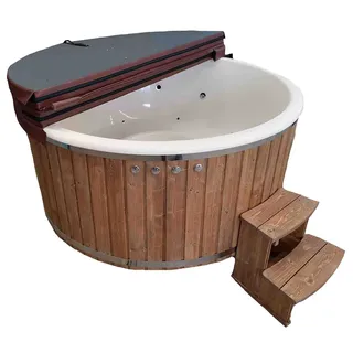 Whirlpool Badefass Hottub Badezuber 200cmØ NEU Pool Heizung Außenofen V4A