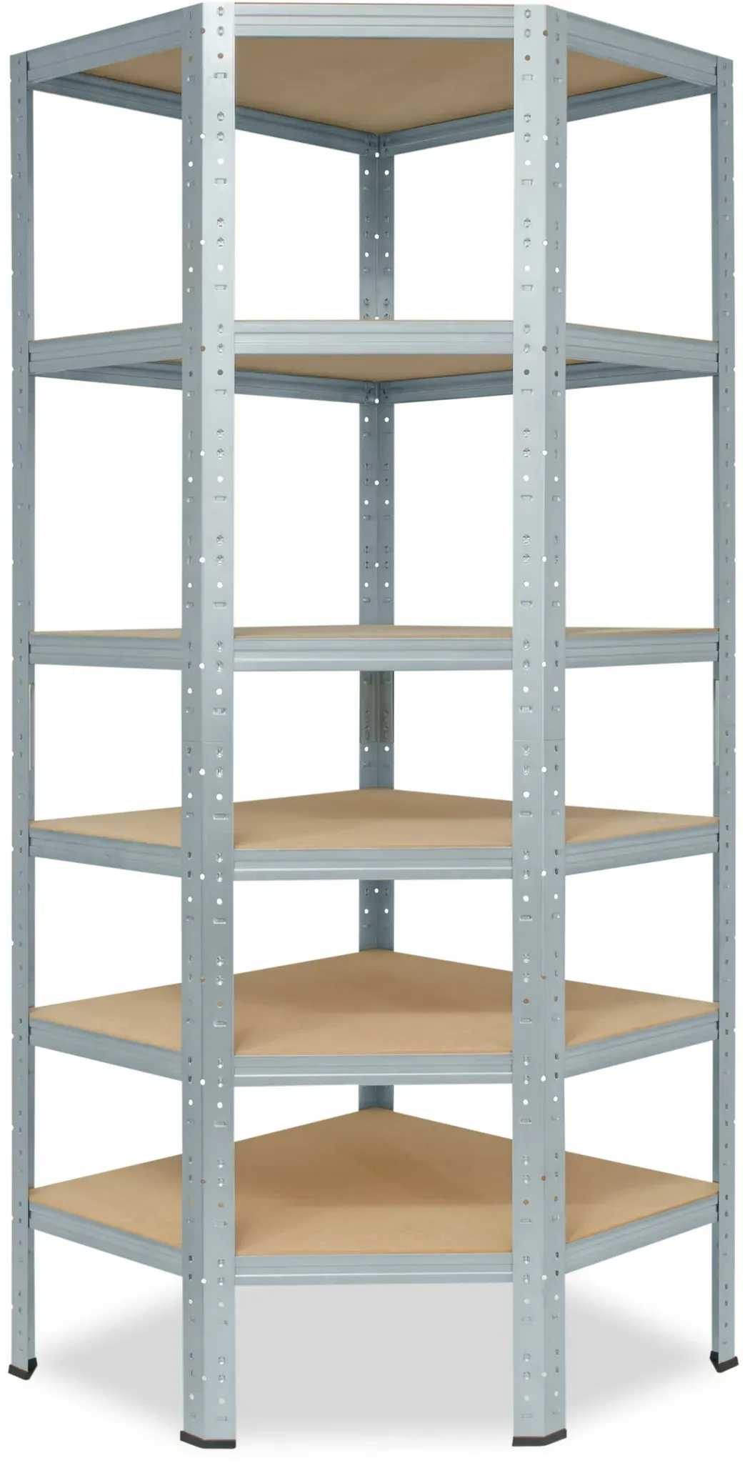 shelfplaza HOME 180x85x40 cm Eckregal in verzinkt mit 6 Böden und 145 kg Traglast pro Boden