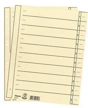 Esselte Trennblatt 621017 DIN A4 24x30cm 10/20Taben ch 100 St./Pa