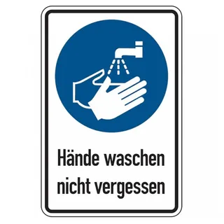 König Werbeanlagen Kombischild, Hände waschen nicht vergessen, Folie selbstklebend