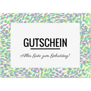 Gutschein Gutscheincode selbst gestalten - Blütenblätter in Grün - Gelb | Wunderkarten.de