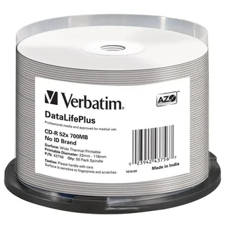 Verbatim CD-R 80 / 700MB 52x white wide thermal printable