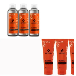 7tlg. Set kompatibel mit Sport RE: charge Funky Rot Männer Deospray Deodorant Body Spray & 2in1 Duschgel & Shampoo + Dustbag von STUDIO.MUNET