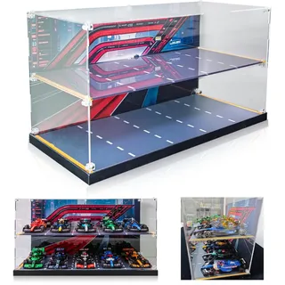 ICUANUTY Acryl Vitrine für Lego Speed Champions 10-in-1 F1 Car 77242,77243,77244,77245, Organisation Vitrine für Lego Vitrine 77246,77247,77248,77249,77250,77251(Nur Display Case,Kein Modell)