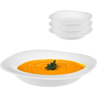 GALICJA Teller Tief QUADRO – Tiefer Teller – Speiseteller – Plates – Essgeschirr – Tafelservice – Teller Flach – Essteller Weiß – Essservice – Essgeschirr Teller – Tableware – Plate – 23 cm