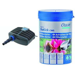 Oase AquaMax Eco Classic 8500 Filter- und Bachlaufpumpe & Starterbakterien für Teichfilter AquaActiv BioKick, 200 ml