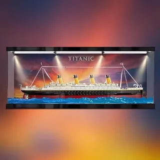 FYHCY Acryl-Vitrine für 10294 Titanic, staubdichte Aufbewahrungsvitrine für 10294 Titanic, Lego-Liebhaber (nur Vitrine), Größe: 140 x 20 x 50 cm E