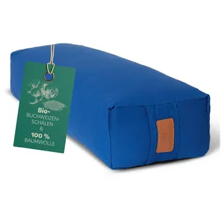 #DoYourYoga Yoga-Bolster Paravati gefüllt mit -Buchweizenschalen - 67x22x13cm - Navyblau eckig Blau