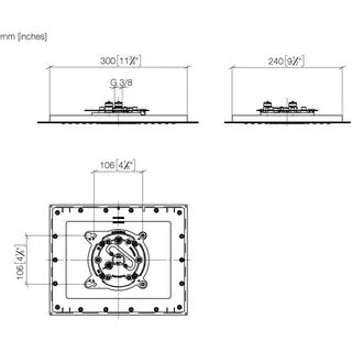 Dornbracht Regenbrause für Deckeneinbau, 300x240mm, 28043980-33, Farbe: Schwarz matt