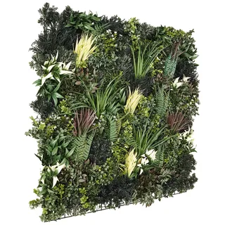 Nearly Natural Greens & Fern Living Wall Grüne & Farn Künstliche Wohnwand, Kunststoff, Seide, Eisen, 91,4 cm