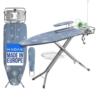 Kadax Bügelbrett mit Steckdose, 130x48cm Dampfbügelbrett - KADAX