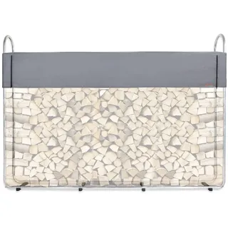 CCLIFE Kaminholzregal Metall 230 x 25 x 146 cm mit Regenhülle