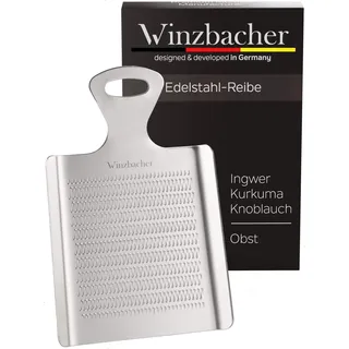 Winzbacher - DAS ORIGINAL - Edelstahl Ingwerreibe | ideal für Ingwer, Kurkuma und Knoblauch | Spülmaschinenfest | Optimal für die Zubereitung von Ingwertee