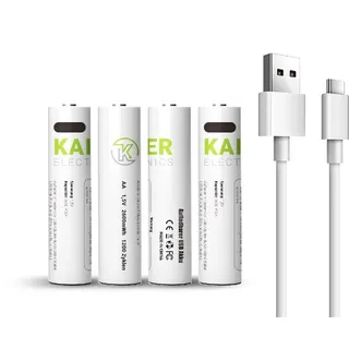 kaiser electronics USB-C Lithium-Ionen-Akku 1,5V AAA 750mWh 4er