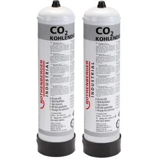 Rothenberger 2x Rothenberger Industrial Kohlendioxid CO2 36bar 950ml Schutzgas Einwegflasch...