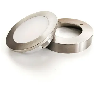 Kalb Material Für Möbel kalb | LED Einbauspot Unterbauspot 6,3cm ∅ Einbaustrahler für Möbel inkl. Aufsatzring, Edelstahl gebürstet, 12VDC, 3Watt warmweiß