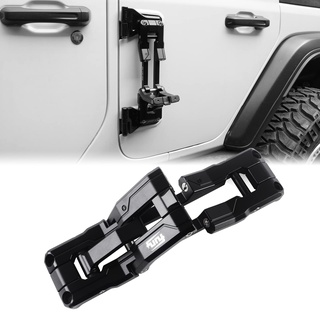 MAIKER Off Road Türscharnierstufe, Aluminium, klappbar, kompatibel mit Jeep Wrangler 2007–2018 JK JKU, 2018–2020 JL JLU, Schwarz, DMK-17968