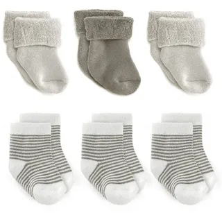 LaLoona Erstlingssocken 6er Pack Baby Socken Set (0-3 Monate) - Natur