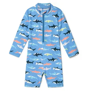 Tchibo - Baby-Einteiler mit UV-Schutzfaktor 50+ - Baby - Gr. 86/92 - blau/print